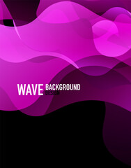 Vertical fluid gradient wave abstract background. Bright color waves in the dark. Vector Illustration For Wallpaper, Banner, Background, Landing Page