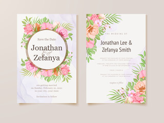 wedding invitation card floral template design