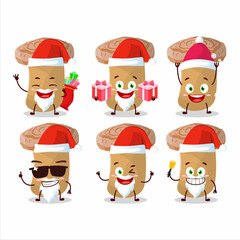 Santa Claus emoticons with woolly milkcap cartoon character