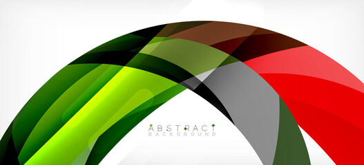 Geometric abstract background. Circle created with overlapping color shapes. Vector Illustration For Wallpaper, Banner, Background, Landing Page