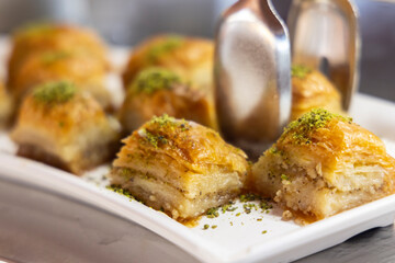 delicious baklava at a hotel buffet