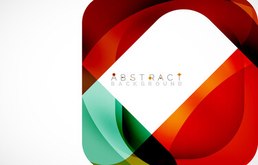 Fototapeta premium Minimal background. Abstract square shape with round corners created with wavy forms. Vector Illustration For Wallpaper, Banner, Background, Landing Page