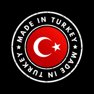 Made in Turkey text emblem badge, concept background