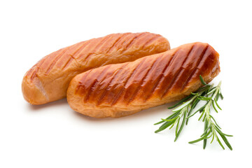 Pork sausage isolated on white background.