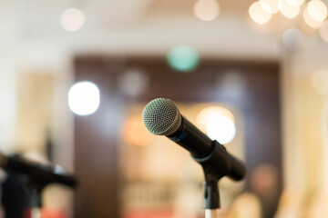 microphone on stage, speaker, conference
