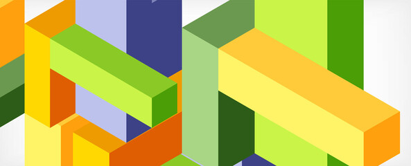 Abstract background. 3d cubes, cubic elements and blocks. Techno or business concept for wallpaper, banner, background, landing page