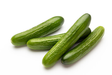 Fresh cucumber on white background.