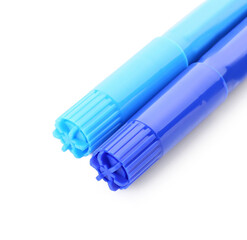 Colorful felt tip pens on white background