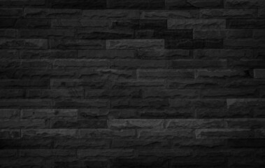 Black brick wall, Dark background for design wall empty.