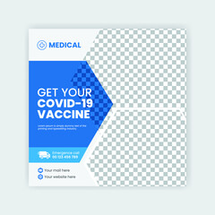 Corona Virus Vaccine Social Media Post Design Template