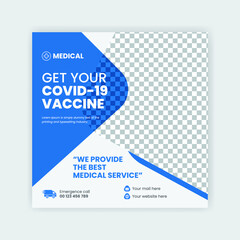 Corona Virus Vaccine Social Media Post Design Template