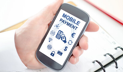 Mobile payment concept on a smartphone