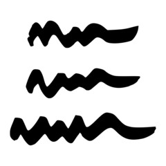 Black wavy grunge brush strokes