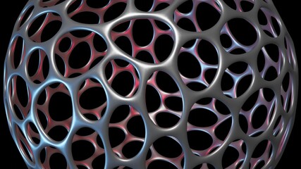 Nanocapsule , nanocarriers . Nanoparticle sphere with evenly distributed assymetrical holes. 3d rendering illustration