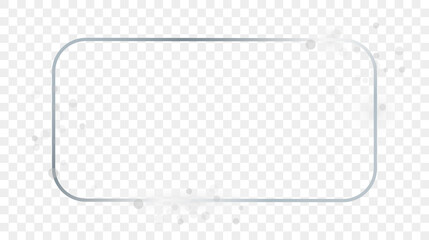 Silver glowing rounded rectangular frame with sparkles