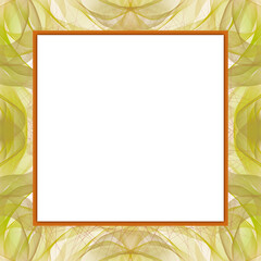 Blank square template with frame for your project. Green. Digital illustration.