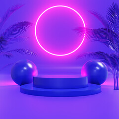 Podium display for cosmetic product presentation background