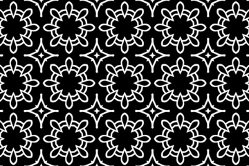 Vintage creative ethnic pattern, geometric background, arabesque. Cover design in the style of oriental, asian, indonesian, mexican ornaments. Black white template for coloring, presentations.