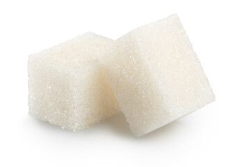 Cubes of sugar isolated on white