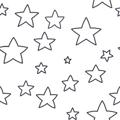 Obraz premium Seamless pattern on a white background. Isolated elements. Doodles. Abstract background. White and black