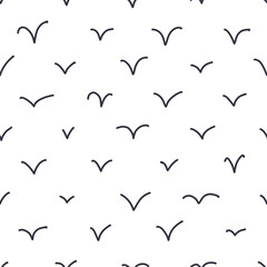 Seamless pattern on a white background. Isolated elements. Doodles. Abstract background. White and black