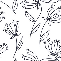 Seamless pattern on a white background. Isolated elements. Doodles. Abstract background. White and black