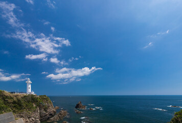 Fototapeta na wymiar 夏の三重県志摩市の大尾崎灯台の風景