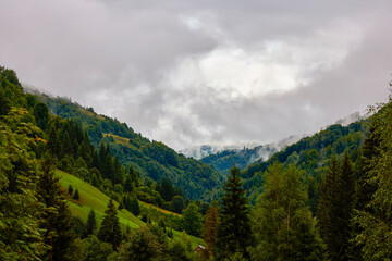 Fototapeta na wymiar beautiful landscape in the mountain area in the Carpathian mountains Romania