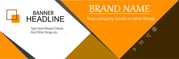 yellow orange color creative modern web banner and social media poster design vector illustration EPS and AI editable files