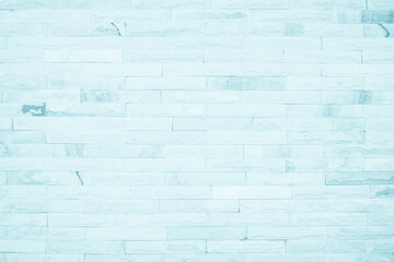 Pastel Blue and White brick wall texture background.
