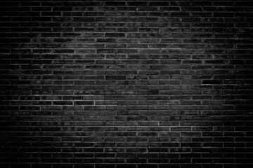 Naklejka na ściany i meble Black brick wall texture for pattern background.