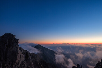 sunset in the mountains