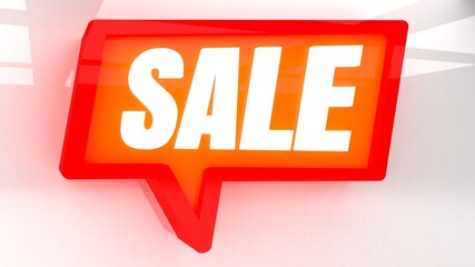 Sale Speech Bubble. 3D Render