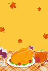 vector background with thanksgiving dinner for banners, cards, flyers, social media wallpapers, etc.