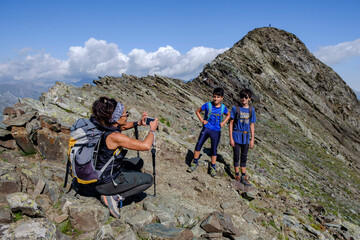 ascending to Pimene peak, Pyrenees National Park, Hautes-Pyrenees, France