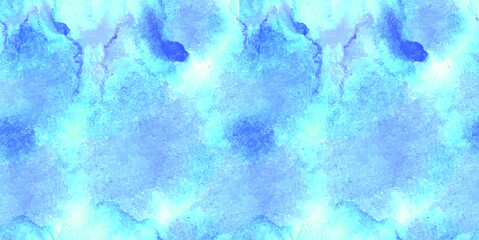 Vector SEAMLESS PATTERN, Light Blue Watercolor Background, Light Blue Color, Background Template, Paint Texture, Paint Drips.