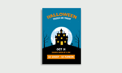 Halloween party night flyer design template