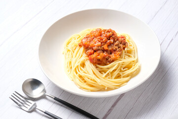 定番パスタ、スパゲティミートソース、ボロネーゼ
