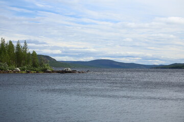 View over Lule river in Swedish Lapland
