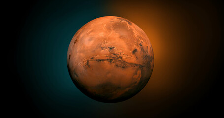 Solar System - Mars. Planet near Sun. Mars is a terrestrial planet with a thin atmosphere, having...