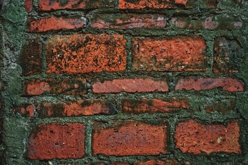 old red brick wall texture photo background.