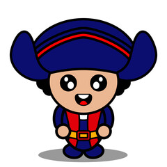 cute columbus mascot costume character cartoon vector. suitable for use on the day of colombus
