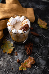 Autumn smoothie with pecan and caramel