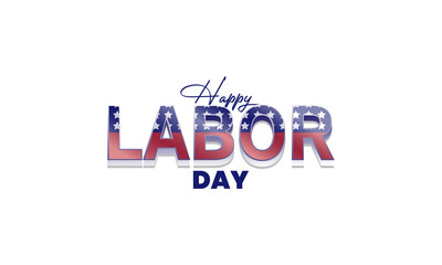 Labor day commemoration vector design with happy labor day writing and white background, perfect for print media, posters, banners, flyers, or as labor day themed design ornaments.