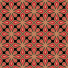 Fototapeta premium Floral batik pattern seamless