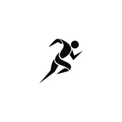 Fototapeta na wymiar Running Character abstract Logo design vector template Fitness man concept icon