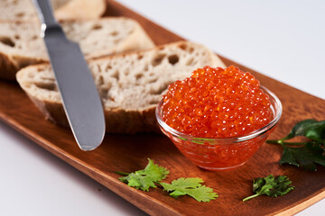 Salmon roe on bread