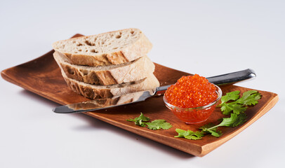 Salmon roe on bread