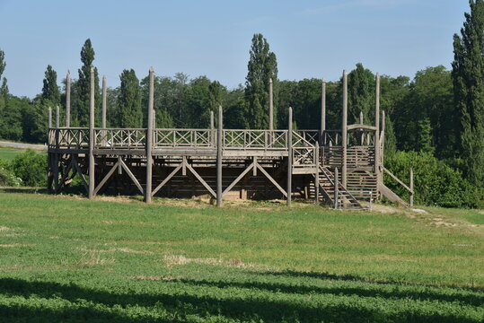 Teilrekontruktion der Gladiatorenschule Carnuntum n&auml;chst der Zivilstadt, Petronell, &Ouml;sterreich, 15.06.2021