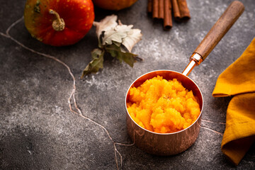 Pumpkin porridge. Traditional autumn dish